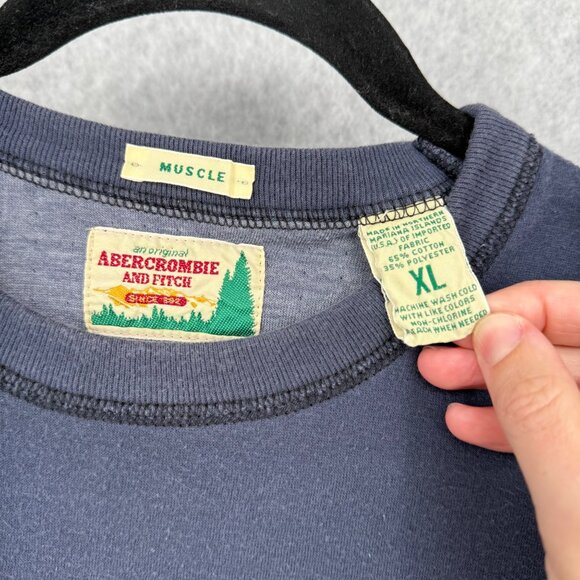 Abercrombie Fitch Mens VTG Shirt Size XL Blue 90s Muscle Slalom Team District 9 - Picture 5 of 10